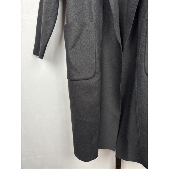 NEW Sadie & Sage Open Front Coat Womens Small Black Relaxed Lagenlook Minimalist - Picture 4 of 12
